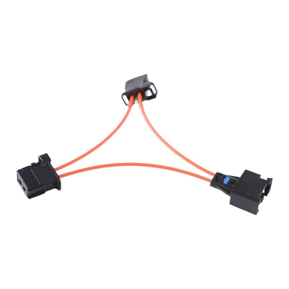 Adaptador de cable de fibra óptica para BMW, Mercedes-Benz y para coches alemanes Skoda, bucle macho a hembra, material ABS, negro, instalación en coche