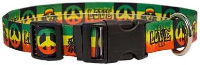Rasta Dog Collar - Size Extra Small 8" to 12" Long - Made In The USA