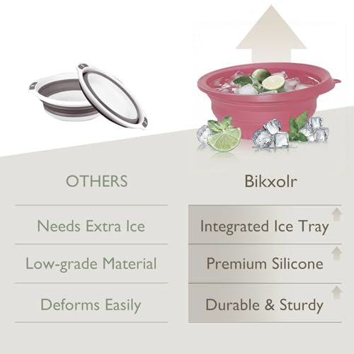 Image of Ice Facial Bowl | Facial Cold Plunge | Collapsible Bowl For Face Ice Bath with Built-In Icetray | Facial Ice Therapy for Acne Relief and Pore Shrinking, Cold Therapy for Home, Travel & Parties (LIGHT PINK)