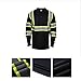 L&M® Hi Vis T Shirt Polo Shirt ANSI Class 3 Reflective Safety Lime Orange Black Short Long Sleeve HIGH Visibility (as1, Alpha, x_l, Regular, Regular, Black 74)