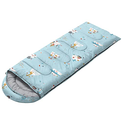 Bolsa de dormir para niños con estampado Animal Island, ligera, cálida, portátil, resistente al frío y al agua para camping y senderismo miniatura 2