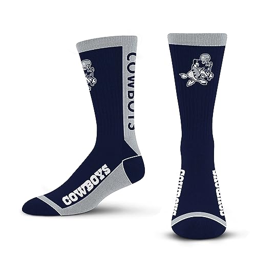 FBF - Official NFL MVP Adult Team Logo & Colors Crew Dress Socks Footwear for Men and Women Game Day Apparel Retro Joe Logo - Dallas Cowboys Large 10-13