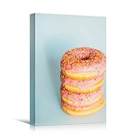 Canvas Wall Art Stacked Donuts Chic Citrus Colorful Fruit Kitchen Multicolor Photography - 12x18 inches