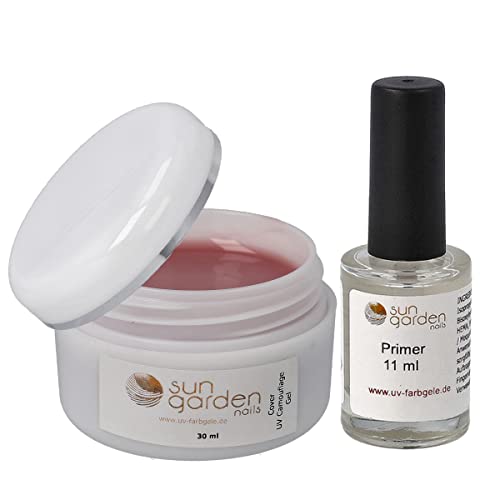 Gel UV Cover - Gel pour ongles camouflage 30 ml avec primer 11 ml - Gel de construction - Gel de construction - agent adhésif