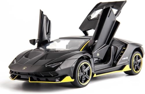 Image of Lamborghini Centenario 1:32 Die-Cast Model Car | Gold Accents Pull Back Super Car with Openable Doors, Sound & Light Effects | Premium Collectible Toy for Kids & Car Enthusiasts - Multicolour