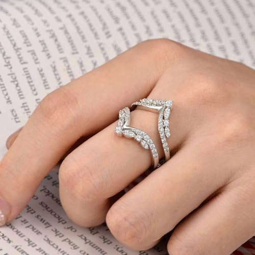 SHELOVES Vintage Ring Enhancer for Engagement Rings Curved Enhancer Guard Ring 925 Sterling Silver Sz 5-104