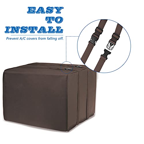 Air Jade Window Air Conditioner Covers for Winter, AC Unit Covers Outside 27W x 19H x 25D inches, Brown