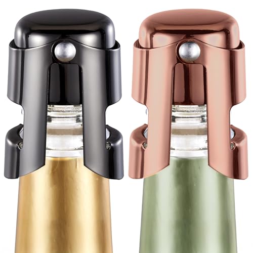 Champagne Stoppers – Sparkling Wine Bottle Stopper & Prosecco Bottle Stopper – Airtight Seal for Freshness – Prosecco Gifts for Women – Cool Gadgets for Dad or Mom