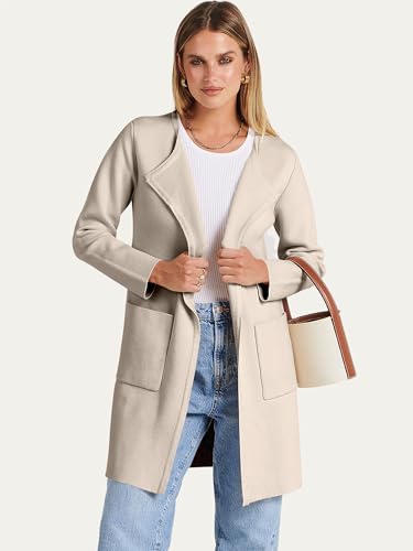 Image of ANRABESS Womens Cardigan Sweater Open Front Knit Long Coatigan Dressy Casual Jacket Coat 2026 Fall Outfits Classy Clothes