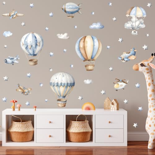 Vinilos decorativos globo aerostático acuarela 2 hojas miniatura 4