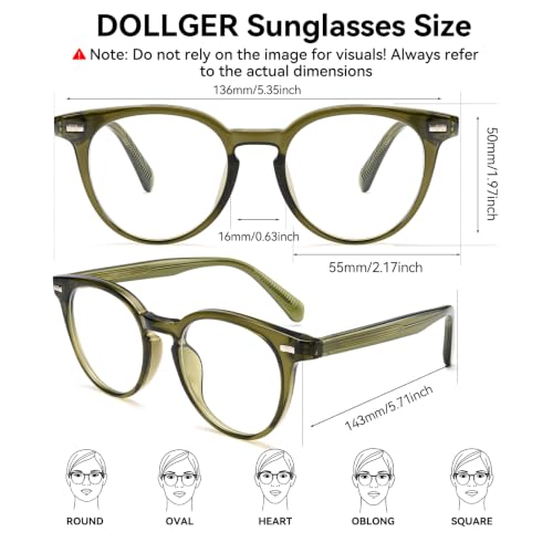 Image of Dollger Women Round Blue Light Blocking Glasses Men Retro Computer Gaming Eyeglasses Anti-Eyestrain