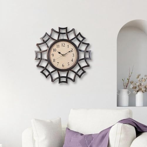 Horloge murale rétro design et décorative noire pour bureau - 6
