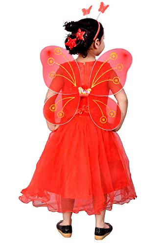 Image of Baby Girls Midi /Knee Length Festive /Wedding Dress (Colour-Red)-Article No.98