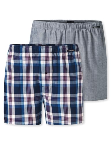Schiesser Herren 2 Pack Boxershorts Baumwolle Web Multipack - Webboxer, Sortiert 3_183215, 6