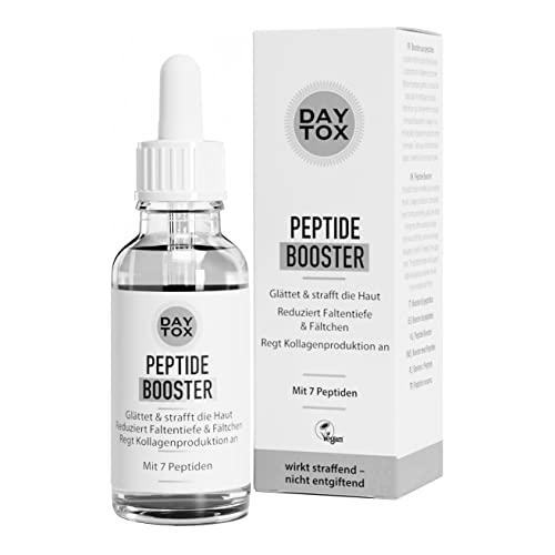 Gesichtsserum Anti Aging – mit 7 Peptiden - gegen Falten, für eine glattere & straffere Haut, regt Kollagenproduktion an - alle Hauttypen – DAYTOX Peptide Booster- 20ml