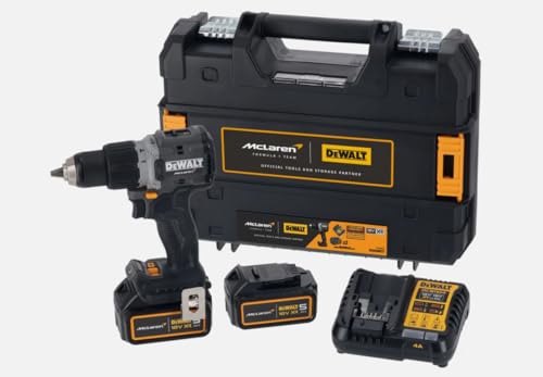 DEWALT DCD85MP2T McLaren Bohrhammer, bürstenlos, XR 18 V, 13 mm, mit 2 Akkus 5 Ah und Koffer TSTAK