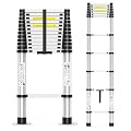 16.5FT Telescoping Ladder, 330lb Capacity Aluminum Heavy-Duty Extension Ladder with Anti-Slip Steps for Secure Attic Access, Roof, and Home Renovation Projects