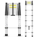 16.5FT Heavy-Duty Telescoping Ladder, 330lb Capacity Aluminum Extension Ladder with Anti-Slip Steps for Secure Attic Access, Roof, and Home Renovation Projects