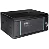 4U Wall Mount Server Cabinet, Network Server Data Cabinet Rack with Locking Clear Glass Door & Openable Side Panel, Wall Mount IT Network Cabinet Enclosure Rack Black (17.7 D x 23.6 W x 9.4 H)
