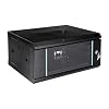 4U Wall Mount Network Server Cabinet, Server Rack Enclosure with Lockable Glass Door & Removable Side Panels Data Cabinet Rack for Offices Schools IT Equipment Black 23.62 * 17.72 * 9.45in