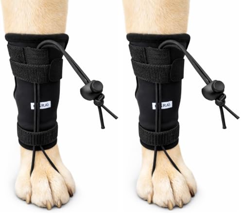 Image of Dog Canine Knuckling Corrector Toe Dragging Brace Wrap for Front or Rear Back Leg Paw (Pack of 2)