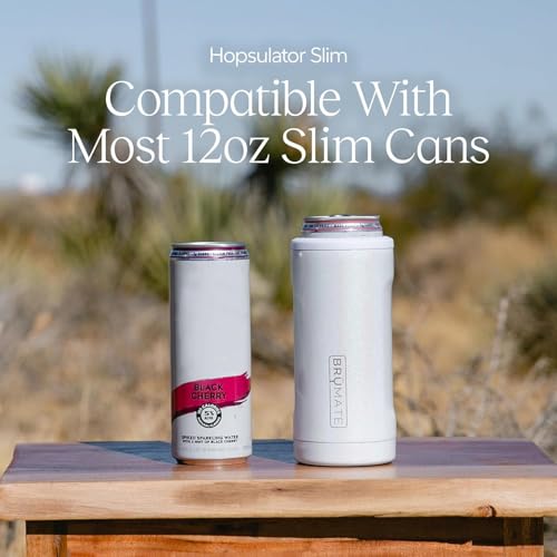 Image of BruMate Hopsulator Slim Can Cooler Insulated for 12oz Slim Cans | Skinny Can Insulated Stainless Steel Drink Holder for Hard Seltzer, Beer, Soda, and Energy Drinks (Houndstooth)