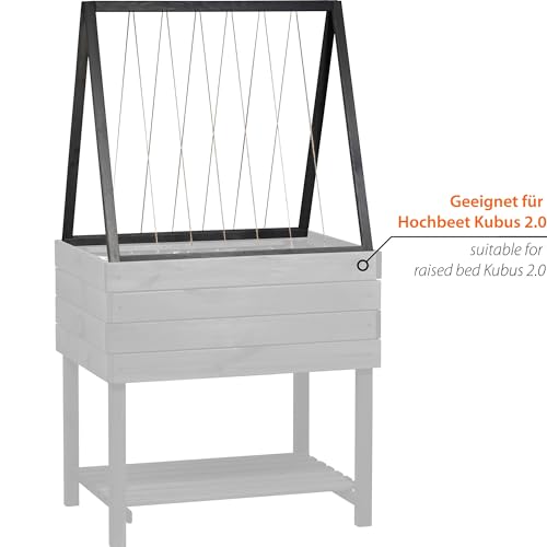 dobar® Rankhilfen-Aufsatz Gurken für Hochbeet Kubus 2.0 - Rankhilfe für den Garten - 78 x 58 x 78 cm - Anthrazit