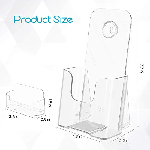 image for KTRIO Brochure Holder Acrylic Display Stand 4 inch Wide, Plastic Flyer