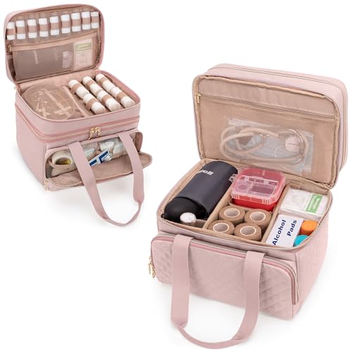 Yarwo Mallette Infirmière Libérale à Double Couche, Trousse de Secours avec Rangement pour...
