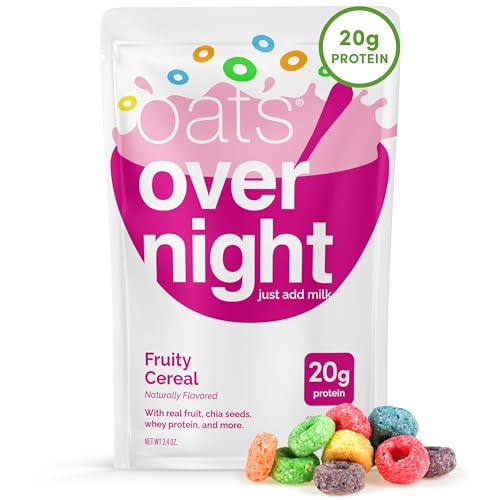 Oats Overnight Fruity Cereal - Overnight Oats with 20g Protein,