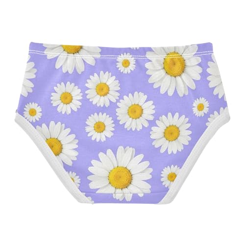 White Daisies Yellow Purple Girls Underwear Toddlers 2t Cotton Panties for Girl Print Underpants Briefs2