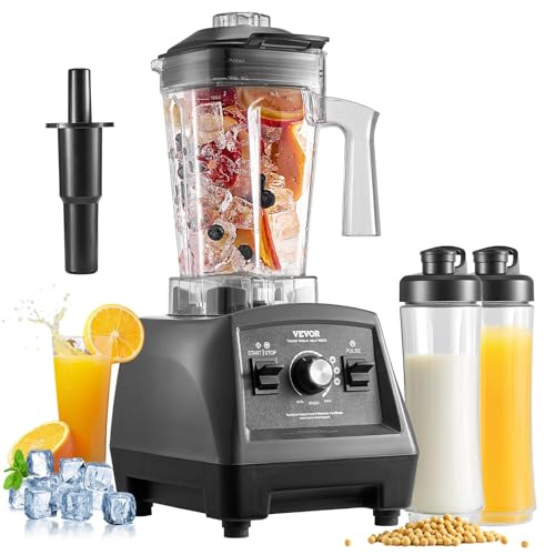Image of VEVOR Blender for Smoothies, 61 oz 1400W, Professional Blender with Powerful Motor, Multi-Functional Food Processing Blenders with 2 Cups for Smoothie /Milkshake /Juice, Fits for Kitchen