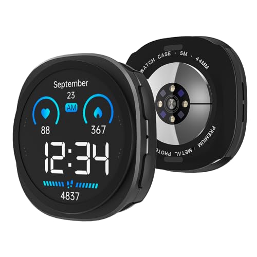 SDOCEBF 3�C��1 ���ȃ��^���P�[�X Samsung Galaxy Watch 8 44mm�p �X�N���[���v���e�N�^�[�t�� �y�ʃA���~�j�E���o���p�[ �w�ʃJ�o�[�t�� Galaxy Watch 8�p�S�̕ی�J�o�[ �u���b�N