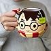 Harry Potter Figural Coffee Mug, 24 oz - Cute Chibi Design with Gryffindor Scarf Handle - Ceramic