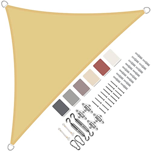 Aiyaoo Sonnensegel Wasserdicht Rechteckig, Viele Längen und Breiten Zur Auswahl, mit Befestigungs Kit PES Polyester, Sonnenschutz 95% UV Schutz, Reißfest Wetterfest für Terrasse Garten, Anthrazit
