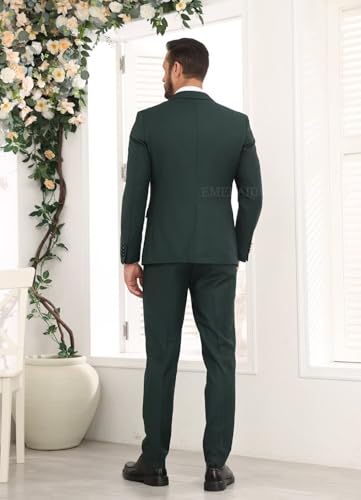 EMERAIDVLN Men's 3 Pieces Suit Slim Fit Elegant Wedding Prom Suits 1 Botton Blazer Double Breasted Vest and Pants Tuxedo Set3
