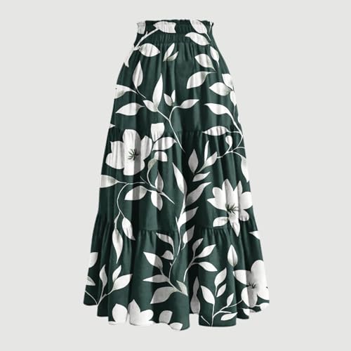 Fall Skirts for Women 2025 Vacation Boho Floral Tiered Maxi Skirt Summer Casual A-Line Long Skirt Beach Outfits4