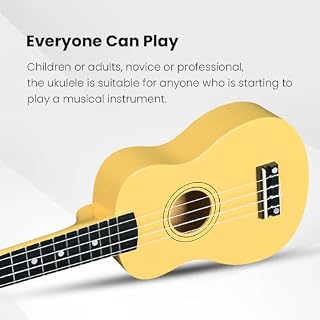 Winzz Soprano Ukulele Starter Kit For Beginners with Bag, Clip-On Tuner, Extra Strings, Strap, Plectrum, Fret Stickers, Chords Card, Polishing Cloth, Baby Yellow - Les Beatles, Paul McCartney, John Lennon, RIngo Starr, George Harrison Winzz Soprano Ukulele Starter Kit For Beginners with Bag, Clip-On Tuner, Extra Strings, Strap, Plectrum, Fret Stickers, Chords Card, Polishing Cloth, Baby Yellow – Image 2