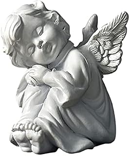 White Cherub Ornament Raised To Heaven Figurine Angel Cherub Praying Statue Desktop Trinket Decoration