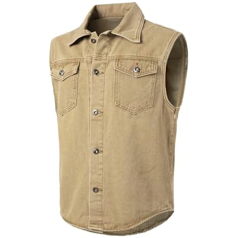 KTWOLEN Gilet en Jean Décontracté Cover