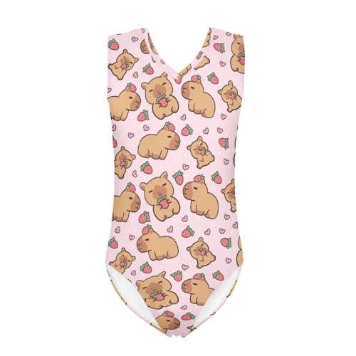 Image of One Piece Swimsuit Girls Kids Bathing Suit V Neck Wide Shoulder Strap Toddler Beach Swimwear for 3-14 Years