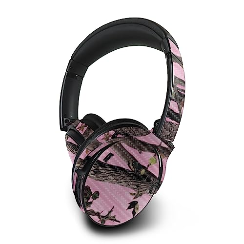 Image of MightySkins Carbon Fiber Skin Compatible with Bose QuietComfort 45 Headphones Pink Tree Camo | Protective, Durable Textured Carbon Fiber Finish | Easy to Apply | Made in The USA