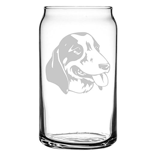 Grand Anglo Francais Blanc et Noir Dog Personalized Custom Etched All Purpose 16oz Can Glass