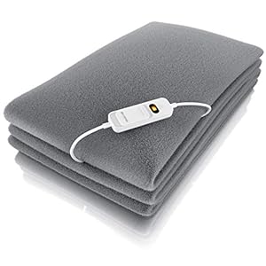 Brandson – XXL Heizdecke mit Abschaltautomatik 180x130cm – Überhitzungsschutz – Turbo Heat – 120 Watt – Digitale Steuereinheit mit Anzeige der Heizstufe – Kuscheldecke Wärmedecke