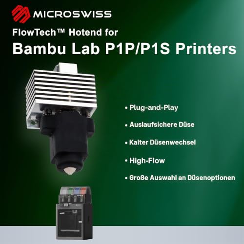 Microswiss FlowTech Hotend for Bambu Lab P1P/P1S - CM2 CHT - Hardened Tip - High Flow