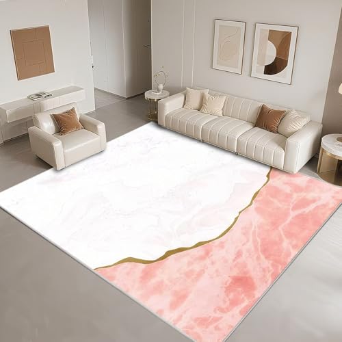 DJHWWD Alfombra Habitacion Antideslizantes 60x90cm,Felpudos Entrada Casa Geometría Moderna para Recibidor,Salon,Entrada Casa Rosa