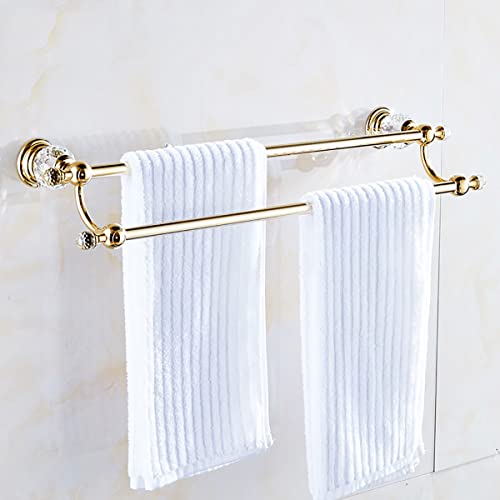 ASDDD Toallero para Baño, Barra de Toalla Doble for baño/Cocina, Soporte for el Soporte del Soporte de la Toalla de Bronce (Color : Brass Gold 80cm) Cover