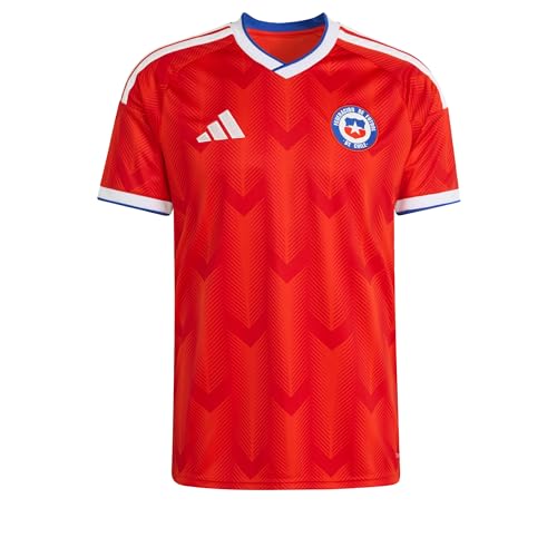 adidas Mens Chile Home Shirt World Cup 2026 Short Sleeve Red/White L