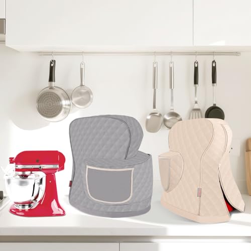 Abdeckung für Standmixer, Kompatibel mit dem Kitchen Aid Mixer mit Kippkopf und Aufbewahrungsbeutel (Weiß)