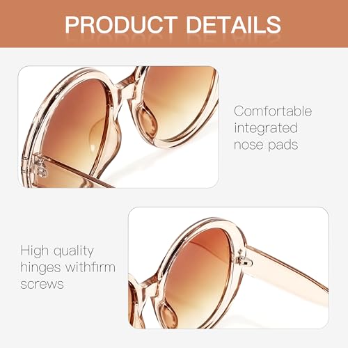 Womens Fashion Circle Round Jackie O Bold Chic Sunglasses 10014